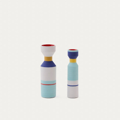 VASES ELUMI CERAMIQUE MULTICOLORE X 2
