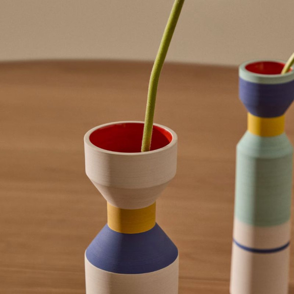 VASES ELUMI CERAMIQUE MULTICOLORE X 2