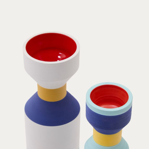 VASES ELUMI CERAMIQUE MULTICOLORE X 2