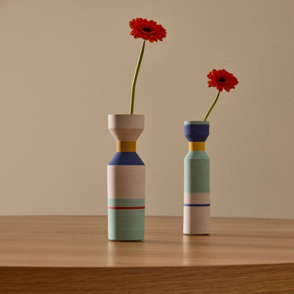 VASES ELUMI CERAMIQUE MULTICOLORE X 2