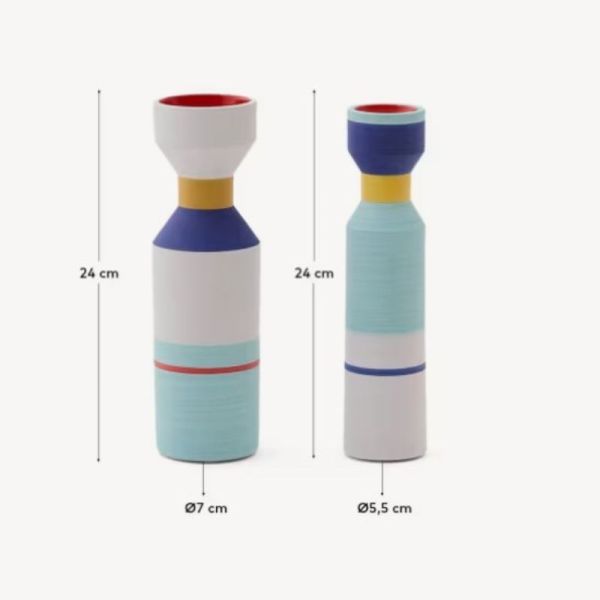 VASES ELUMI CERAMIQUE MULTICOLORE X 2