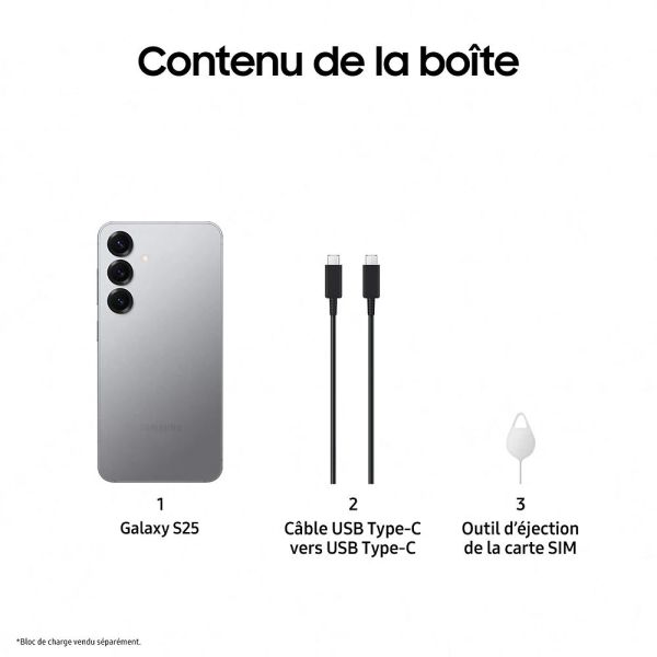 SMARTPHONE GALAXY S25 S931 128GO 5G ARGENT
