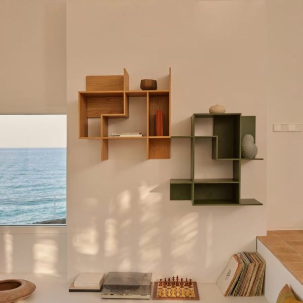 ETAGERE MODULABLE INA 80 CM X 80 CM BOIS FINITION CHENE - 1 COLIS