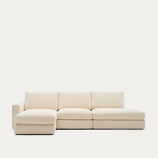 CANAPE 5PLDEHOUSSABLE ALEA CHENILLE 340 CM CHENILLE ECRUE