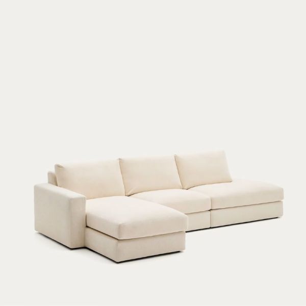 CANAPE 5PLDEHOUSSABLE ALEA CHENILLE 340 CM CHENILLE ECRUE