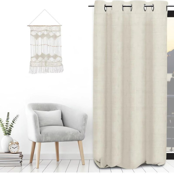 BLACKOUT CURTAIN WITH EYELET 135X250 CM MOKA
