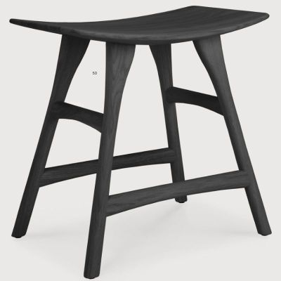 TABOURET OSSO 50 CM CHENE NOIR FINITION VERNIS