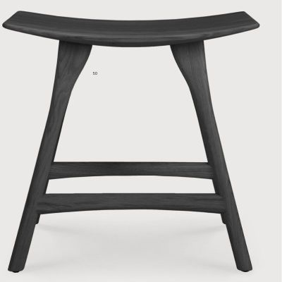 TABOURET OSSO 50 CM CHENE NOIR FINITION VERNIS 2