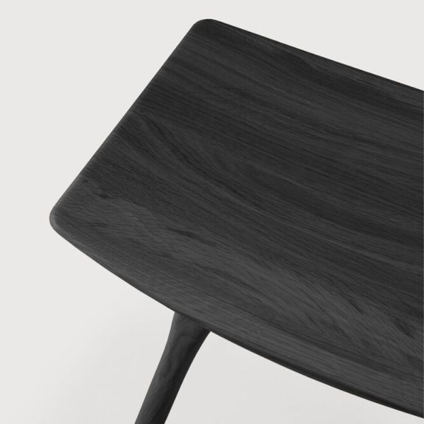 TABOURET OSSO 50 CM CHENE NOIR FINITION VERNIS