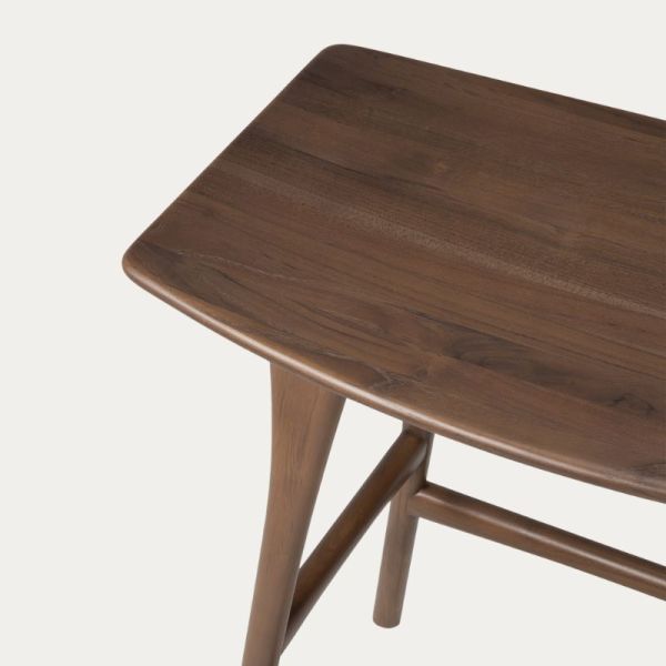 TABOURET HAUT OSSO 67 CM TECK BRUN