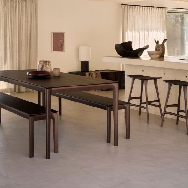 TABOURET HAUT OSSO 67 CM TECK BRUN