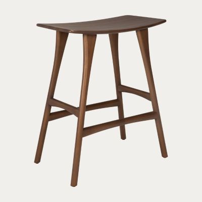 TABOURET HAUT OSSO 67 CM TECK BRUN