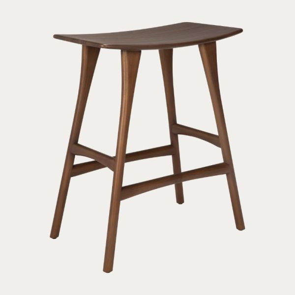 TABOURET HAUT OSSO 67 CM TECK BRUN
