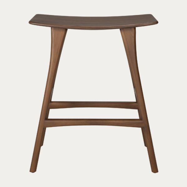 TABOURET HAUT OSSO 67 CM TECK BRUN