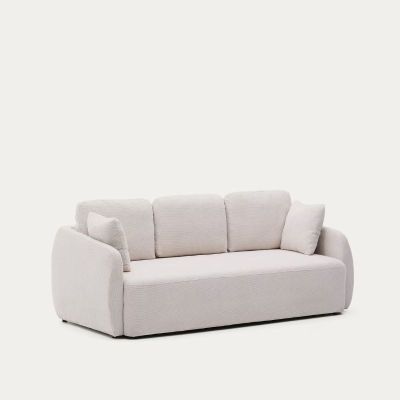 CANAPE - LIT LAIRA 3 PLACES225 CM CHENILLE ECRU