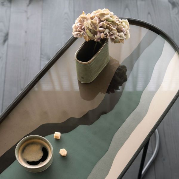 PLATEAU EN VERRE 71 CM WABI SABI PAR DAWN SWEITZER