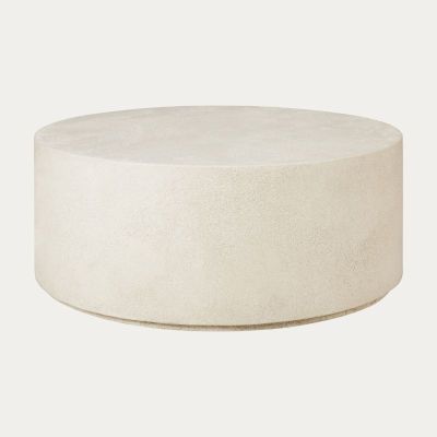TABLE BASSE 80 CM ELEMENTS MICROCIMENT BEIGE