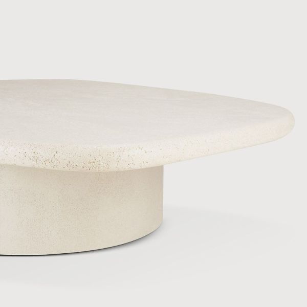 TABLE BASSE 134 CM X 96 CM ELEMENTS MICROCIMENT BEIGE