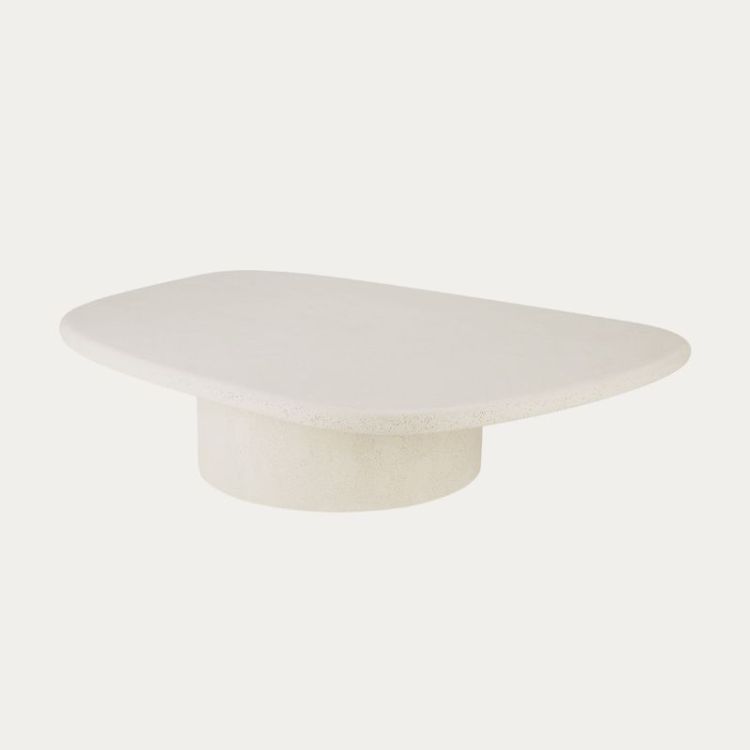 TABLE BASSE 134 CM X 96 CM ELEMENTS MICROCIMENT BEIGE