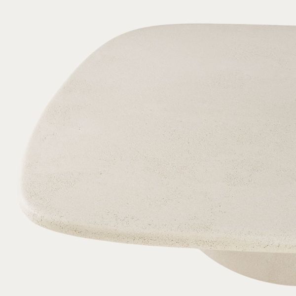 TABLE BASSE 134 CM X 96 CM ELEMENTS MICROCIMENT BEIGE