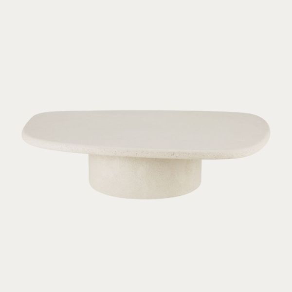 TABLE BASSE 134 CM X 96 CM ELEMENTS MICROCIMENT BEIGE