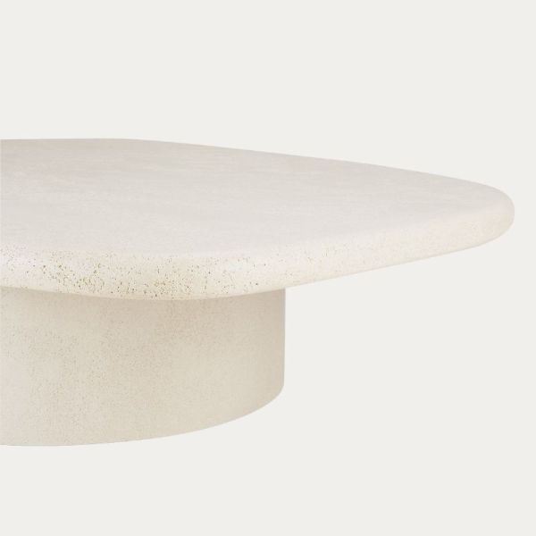 TABLE BASSE 134 CM X 96 CM ELEMENTS MICROCIMENT BEIGE