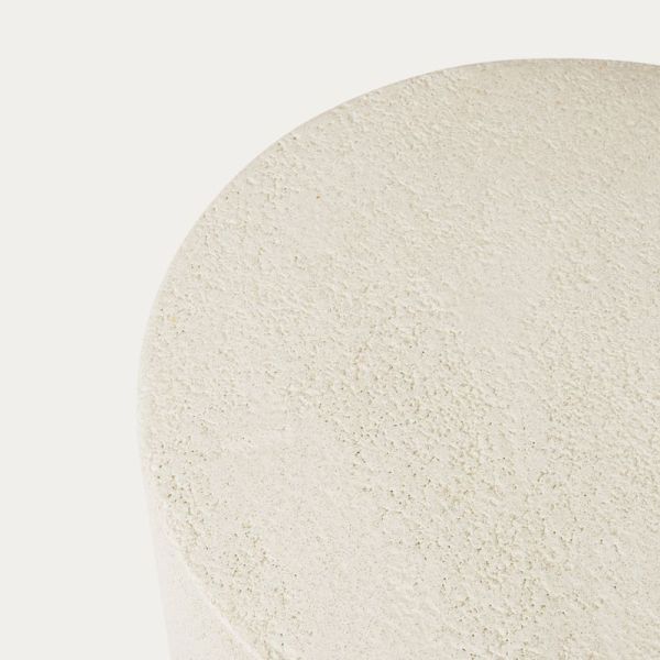 TABLE BASSE 40 CM H42 CM ELEMENTS MICROCIMENT BEIGE