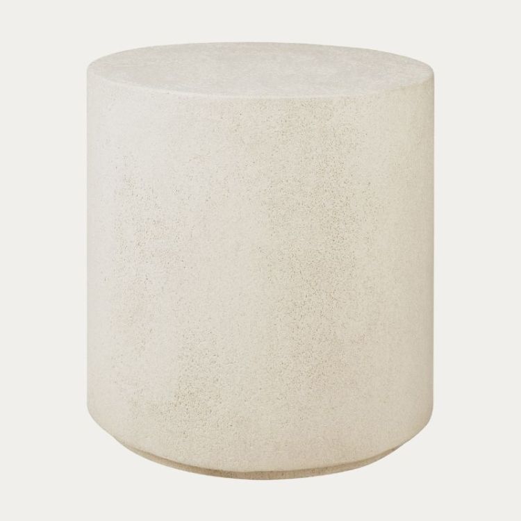 TABLE BASSE 40 CM H42 CM ELEMENTS MICROCIMENT BEIGE