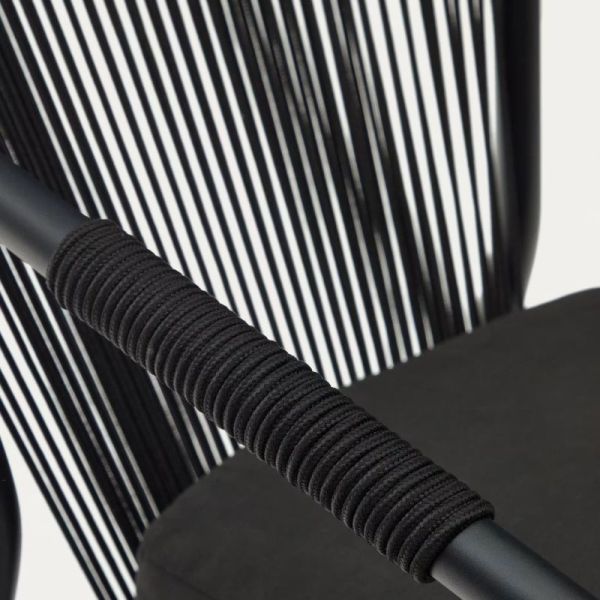  CHAISE DE JARDIN XELIDA ALUMINIUM ET CORDE NOIRE
