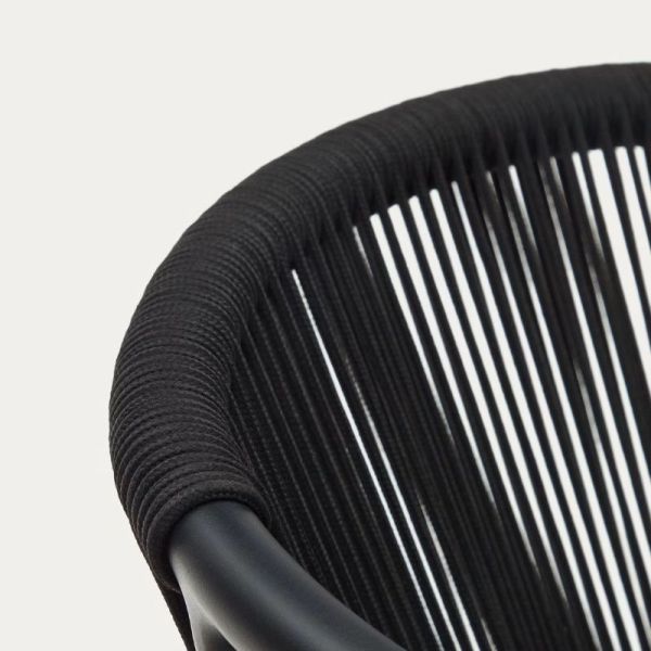  CHAISE DE JARDIN XELIDA ALUMINIUM ET CORDE NOIRE