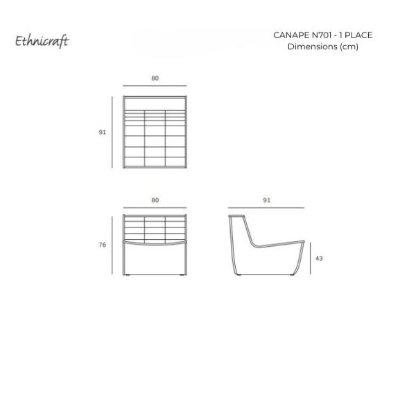 CANAPE MODULAIRE 1 PL N701 PAR JACQUES DENEEF