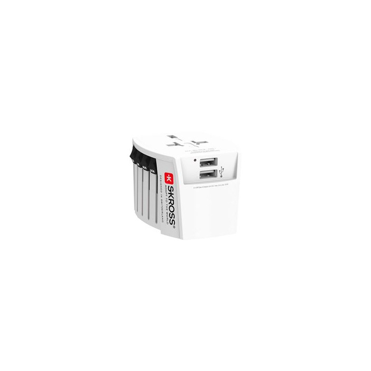 ERS TRAVEL ADAPTER EL MUV USB X2 WHITE