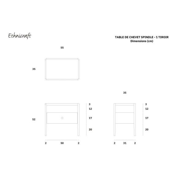 TABLE DE CHEVET SPINDLE 