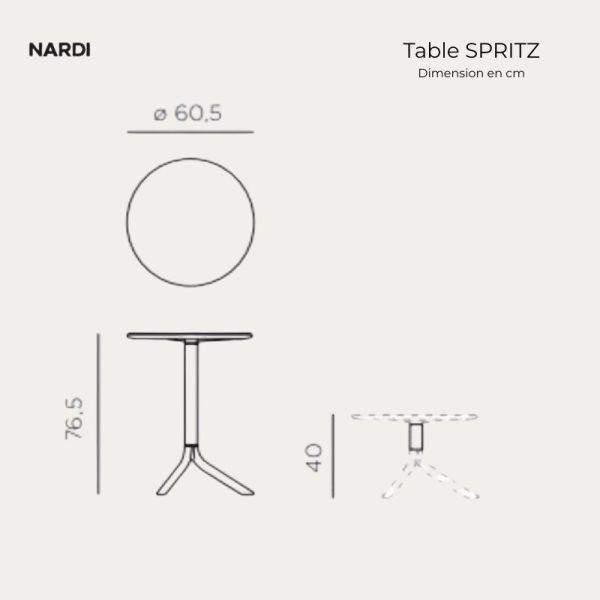 TABLE SPRITZ RELEVABLE ROUGE