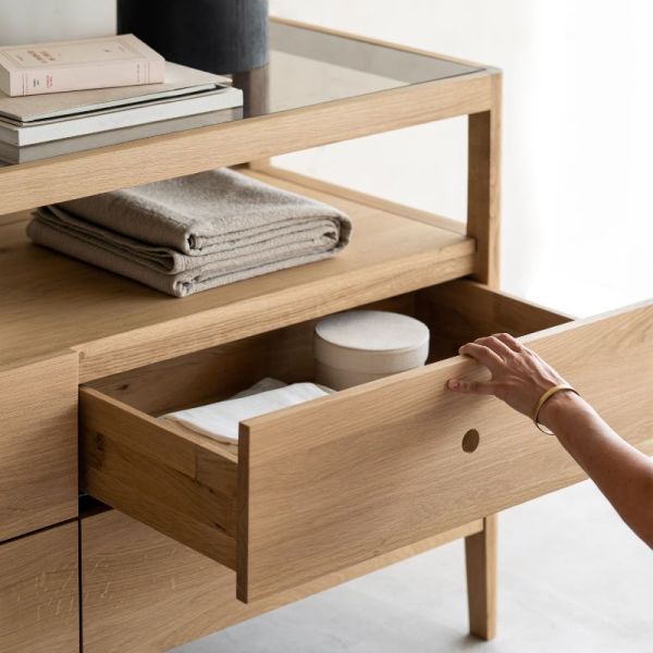 COMMODE SPINDLE 150 CM X 56 CM CHÊNE 