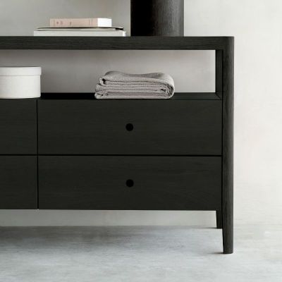 COMMODE SPINDLE 150 X 56 CM CHÊNE NOIR 2