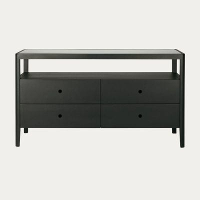 COMMODE SPINDLE 150 X 56 CM CHÊNE NOIR