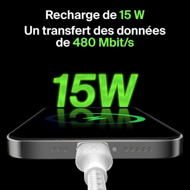 CABLE BOOST CHARGE USB-C VERS USB-C 2M BLANC