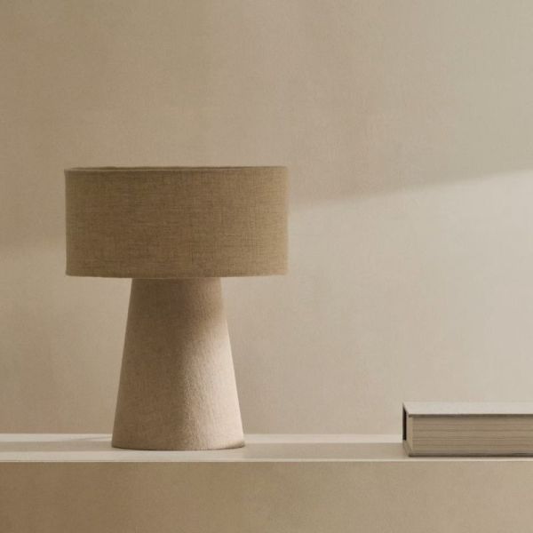 LAMPE DE TABLE ALGAIDA TISSU GRIS