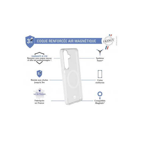 COQUE RENFORCEE MAGNET GALAXY S25+ TRANSPARENTE