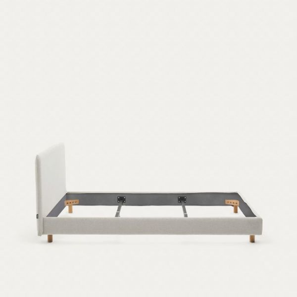 CADRE DE LIT DEHOUSS VALMA 180 X 200 CM CHENILLE PERLE - 4 COLIS