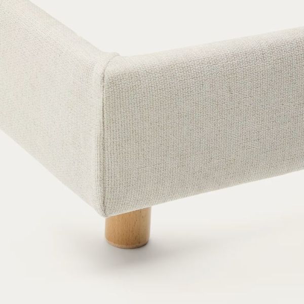 CADRE DE LIT DEHOUSS VALMA 180 X 200 CM CHENILLE PERLE - 4 COLIS