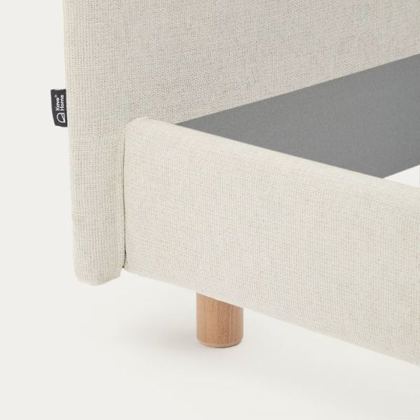 CADRE DE LIT DEHOUSS VALMA 180 X 200 CM CHENILLE PERLE - 4 COLIS