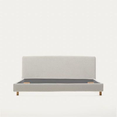 CADRE DE LIT DEHOUSS VALMA 180 X 200 CM CHENILLE PERLE - 4 COLIS