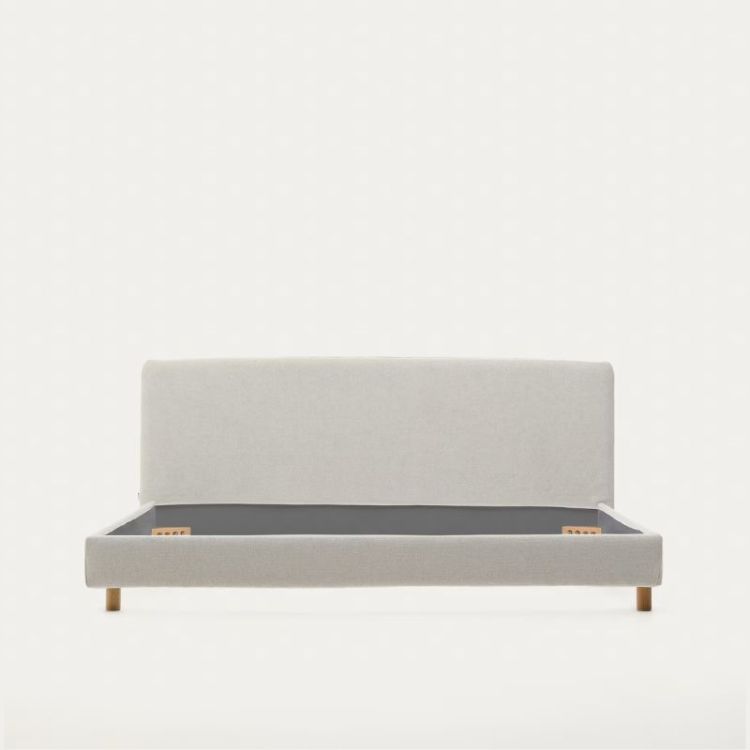 CADRE DE LIT DEHOUSS VALMA 180 X 200 CM CHENILLE PERLE - 4 COLIS
