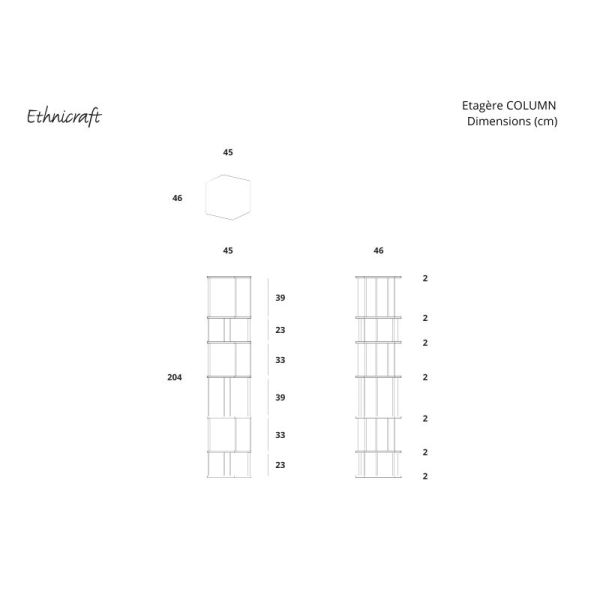 ETAGERE COLONNE STAIRS EN CHENE PAR ALAIN VAN HAVRE