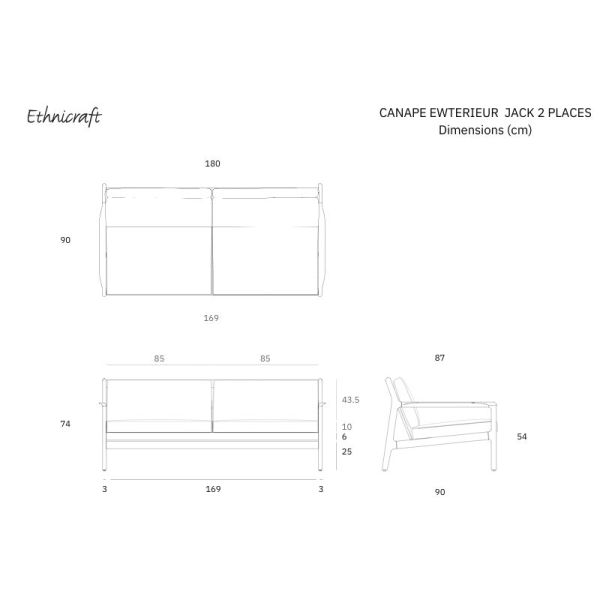 FAUTEUILDE JARDIN JACK 2PL TECK PAR JACQUES DENEEF