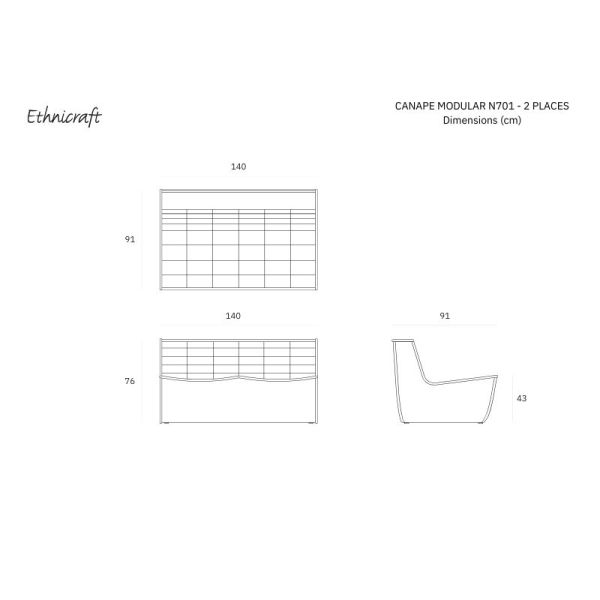 CANAPE MODULAIRE2 PL N701 TISSU ECO PAR JACQUES DENEEF