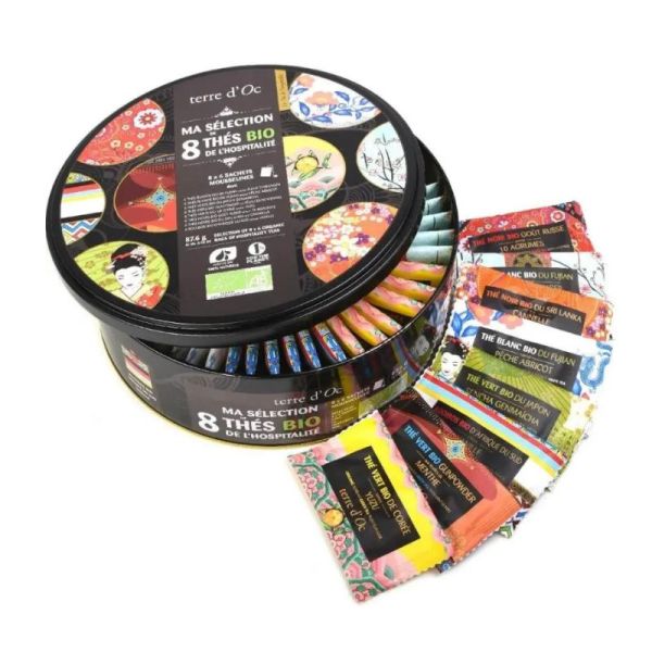 COFFRET DE SACHETS DE 8 THES HOSPITALITE 8X6