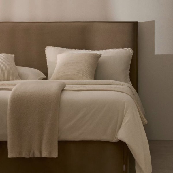 TETE DE LIT DEHOUSSABLE JAIRA  160 CM LIN ET COTON TAUPE